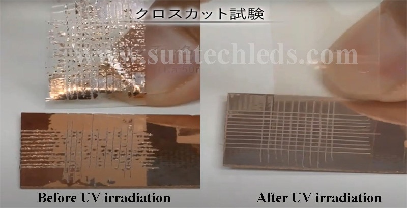 UV irradiation crosscut test