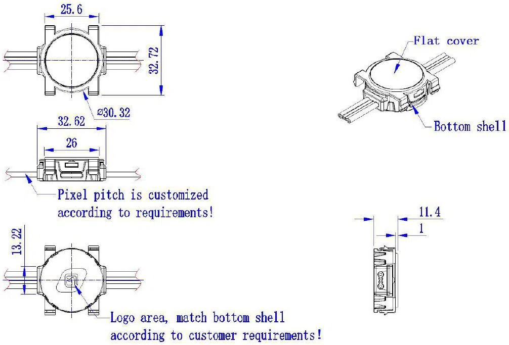 LED Pixel Dot Light product size 0