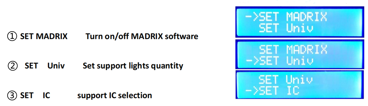 Matrix manual setting Matrix manual set