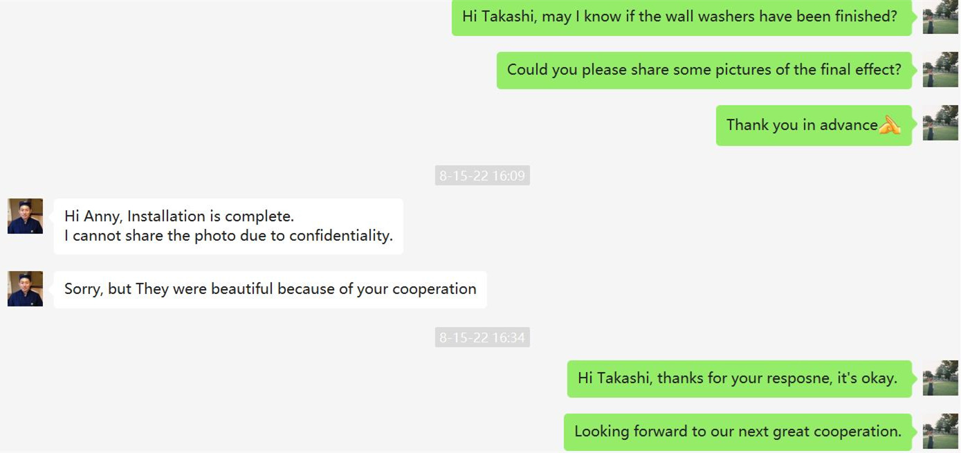 feedback from Japan client feedback