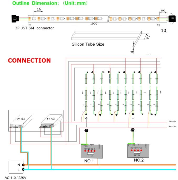 4mm width strip connection 4mm width strip connection