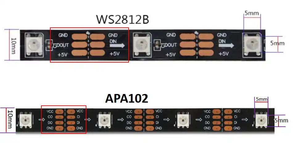 ws2812b vs apa102 ws2812b vs apa102