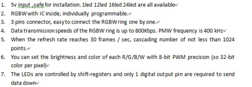 RGBW addressable ring SK6812 IC