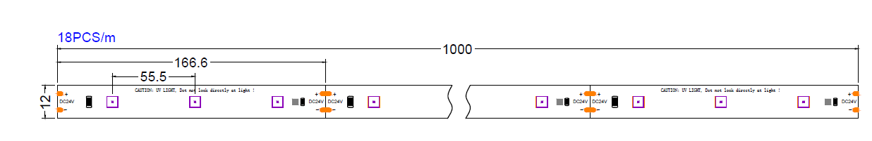UVC LED Strip Size UVC LED Strip Size