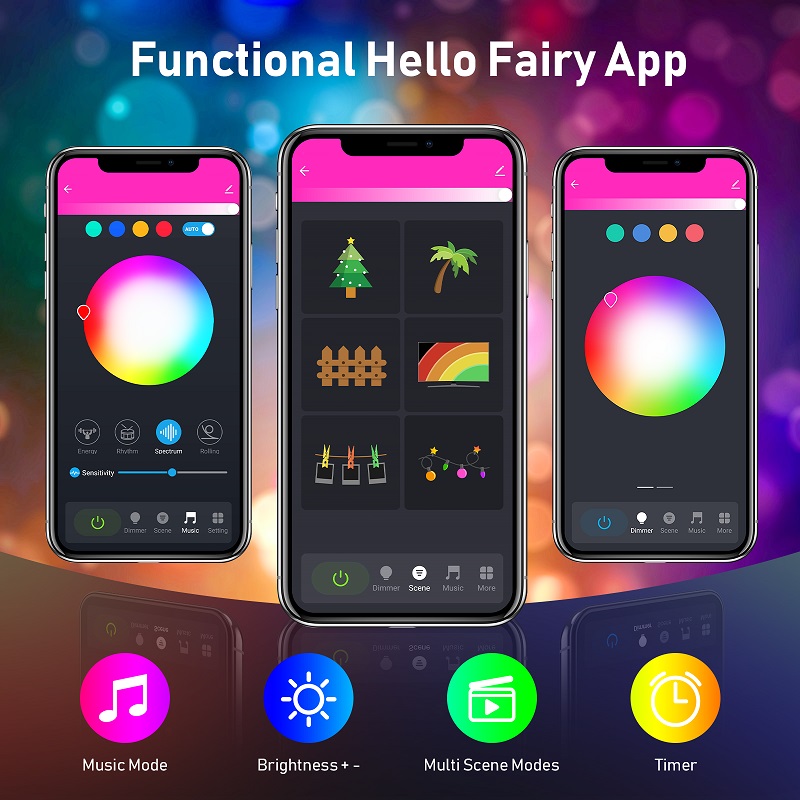 Functional Hello Fairy APP LED string light