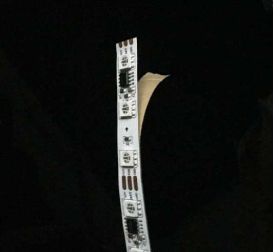 Peel off tape from the CCT strip light