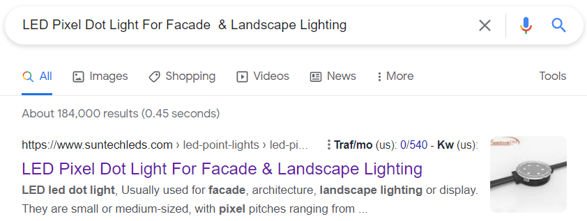 Pixel dot light rank