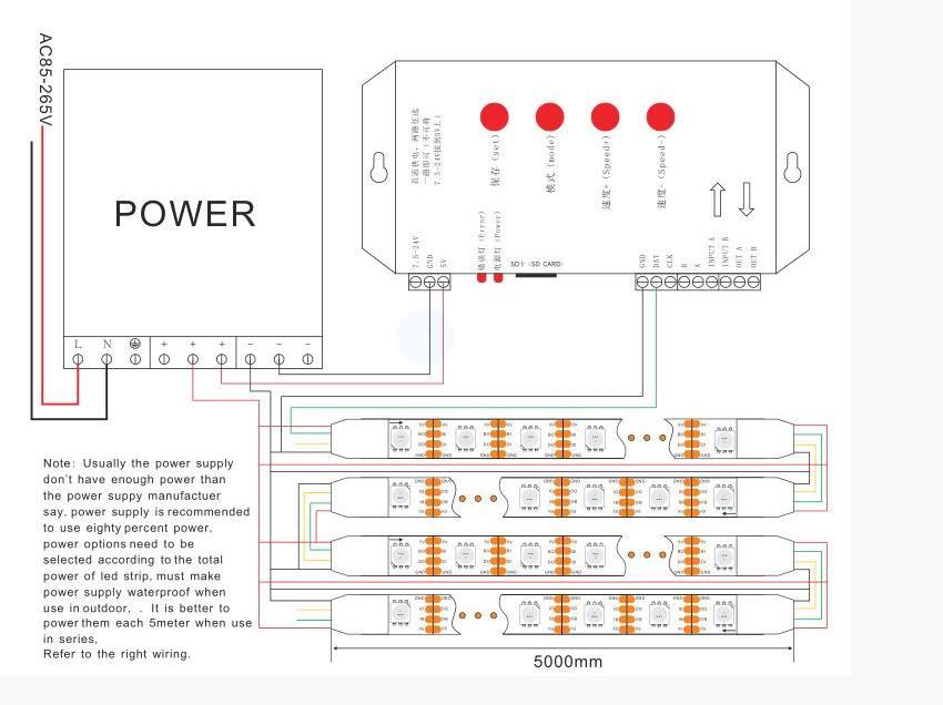 WS2813 led strip connection diagram