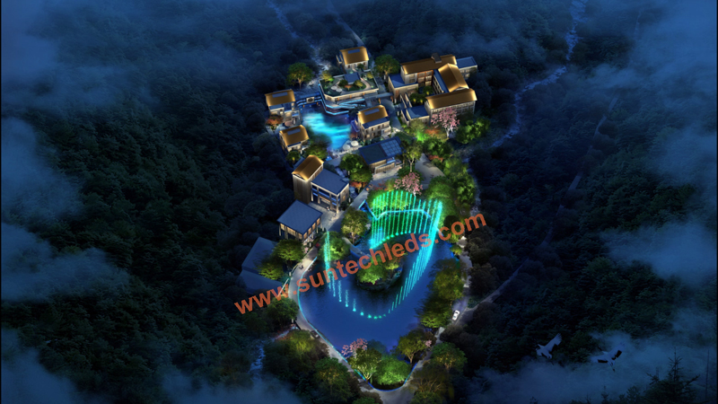 Water Curtain Landscape Lighting