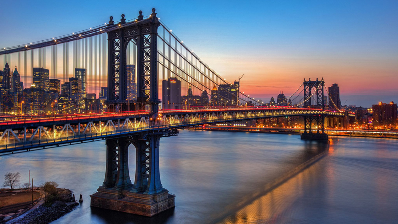 Modern Art Brooklyn Bridge Facade Lighting