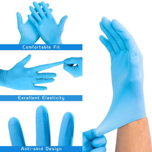 Nitrile Blue Anti-slip Glove Disposable Powder Free CE