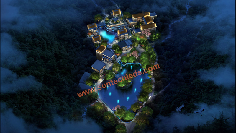 Water Curtain Landscape Lighting