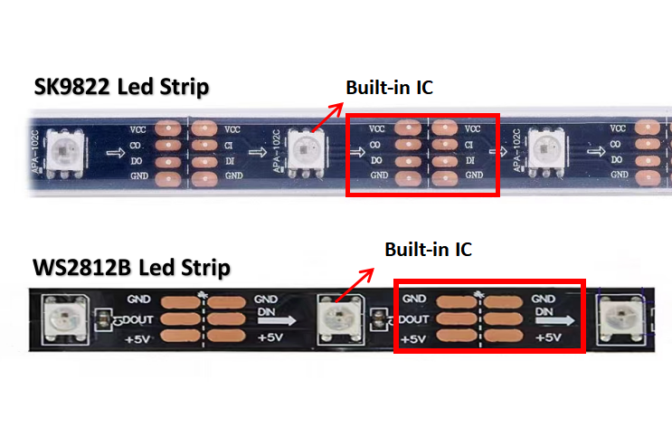 Sk9822 VS WS2812b Sk9822 VS WS2812b