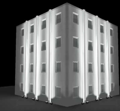 vertical split fa&ccedil;ades lighting