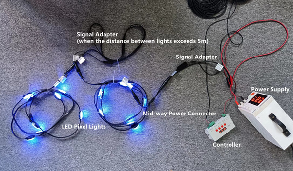 connect DMX controller to LED lights