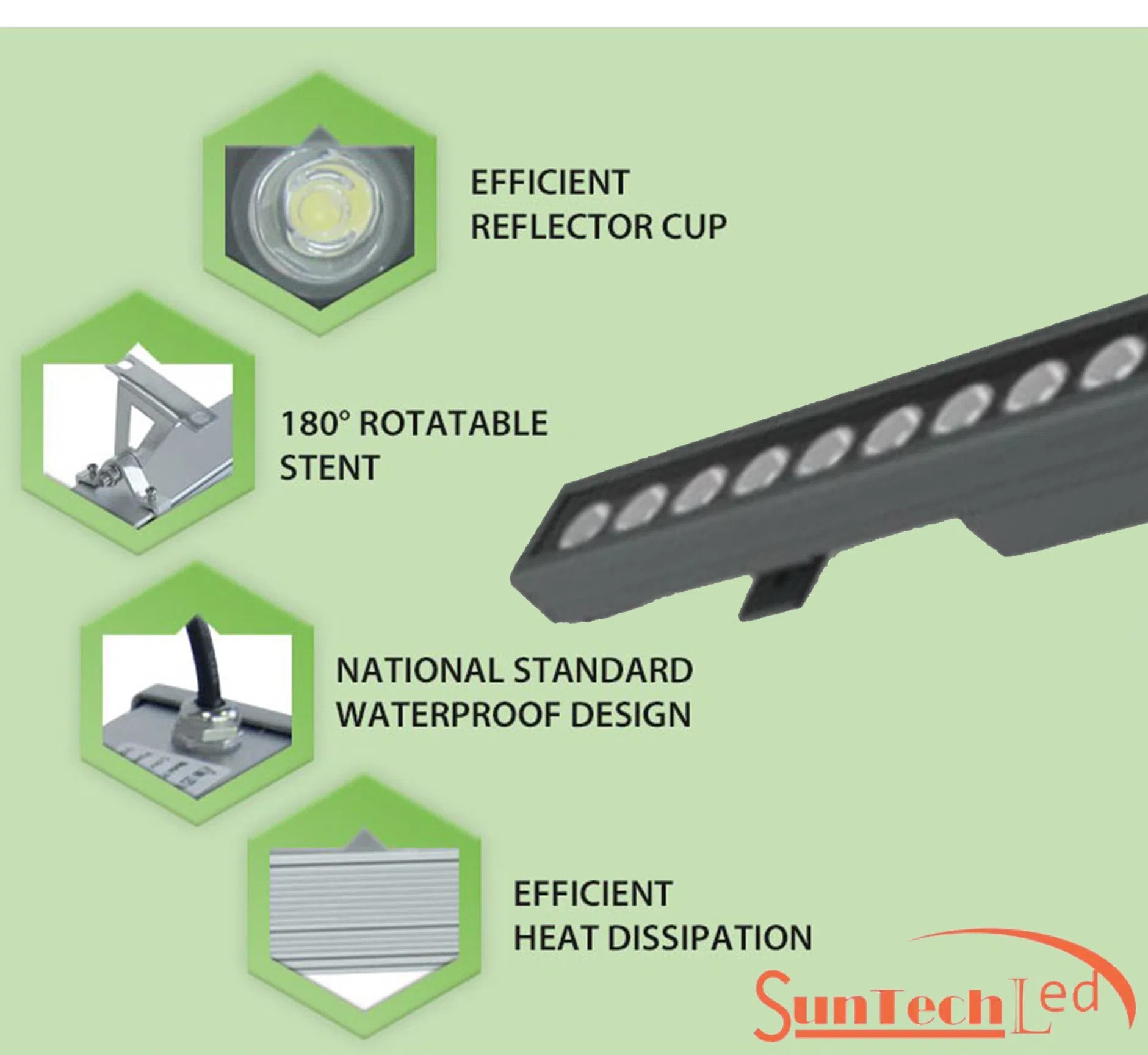 RGBW Recessed Linear Wall Washer Facade Illumination Outdoor advantages