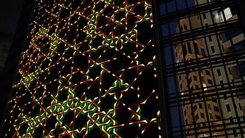 Islamic Geometric Exterior Design Architecture Facade Illumination 
