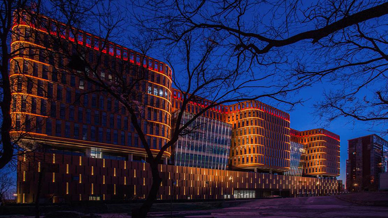 Cultural Exchange Center Architectural Facade Lighting 