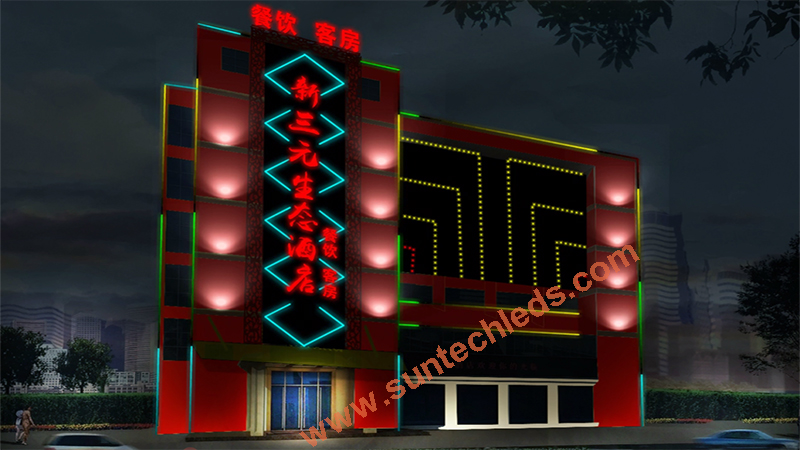 DMX Controlled Addressable LED Facade Lighting Supplier Design
