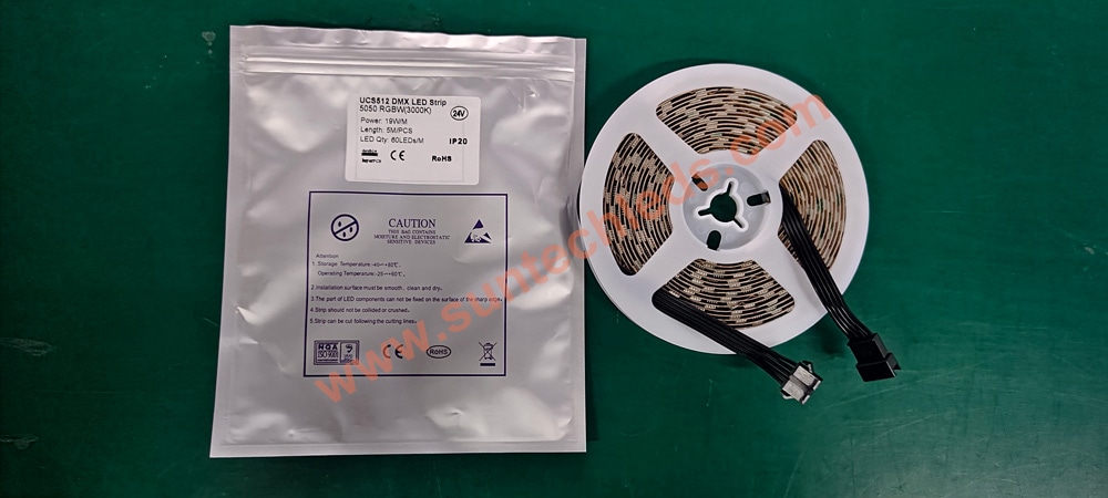 DMX UCS512 RGBW LED strip sent to Spain customized strip