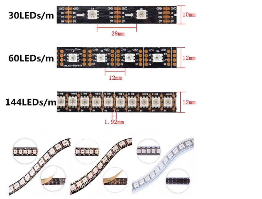 SK9822 different option strip