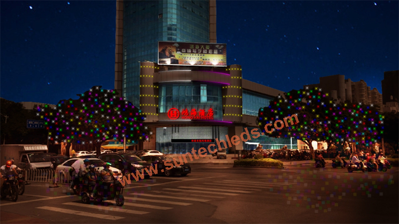 DMX Controlled Dynamic Bespoke Hotel Facade Illumination