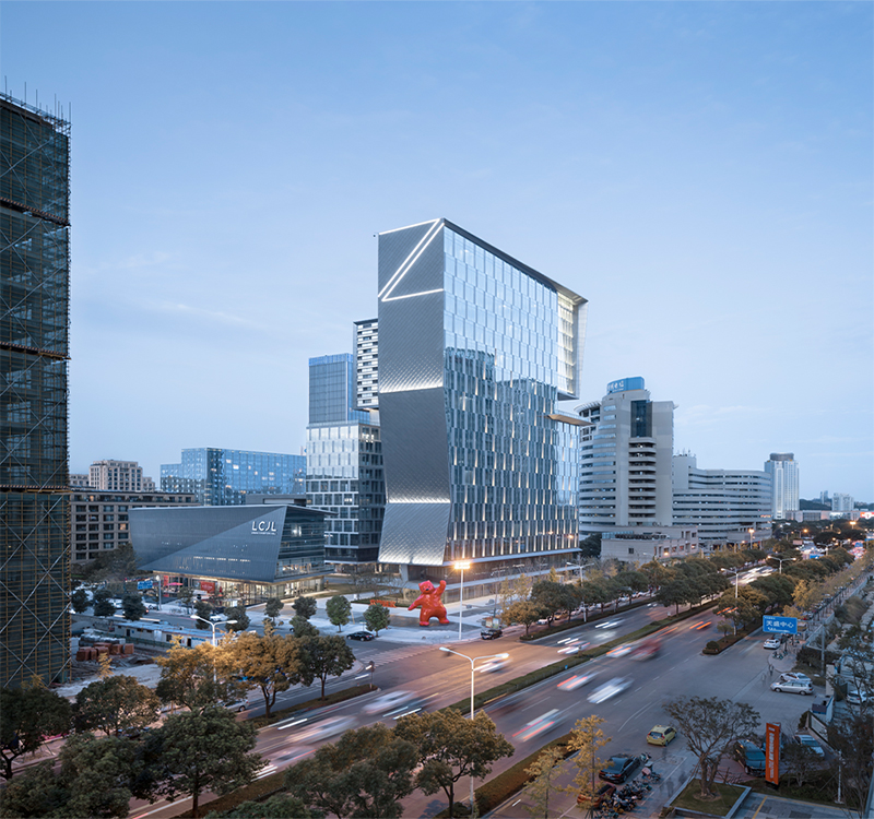 City Building Illumination with LED Facade Lighting 