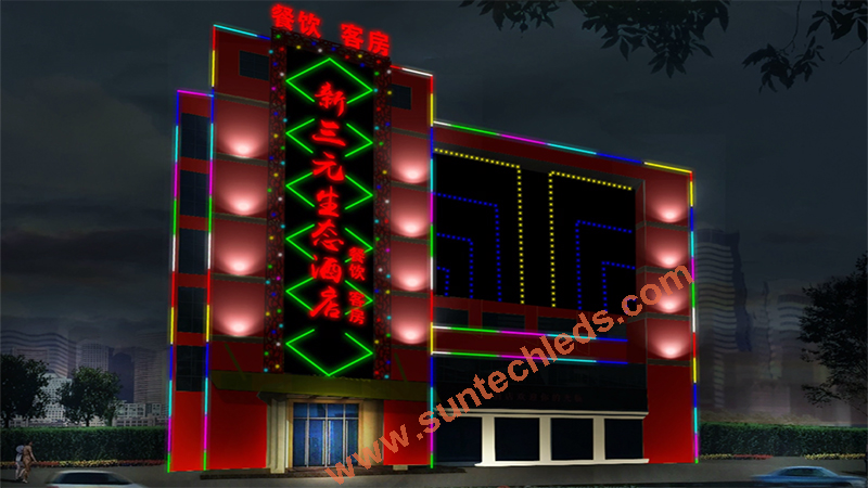 DMX Controlled Addressable LED Facade Lighting Supplier Design