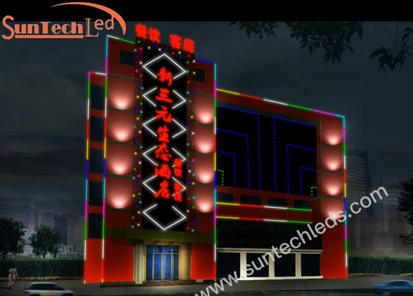 DMX Controlled Addressable LED Facade Lighting