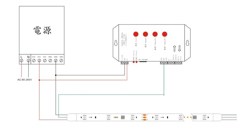 WS2811 digital strip connection