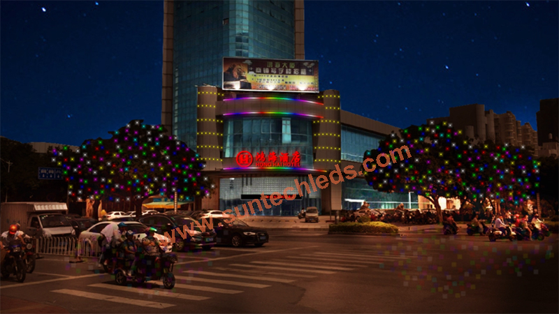 DMX Controlled Dynamic Bespoke Hotel Facade Illumination