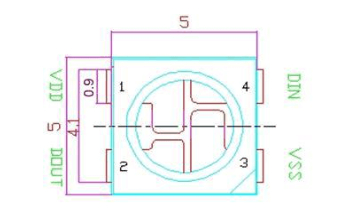 Mechanical Dimensions and Pinout of WS2812