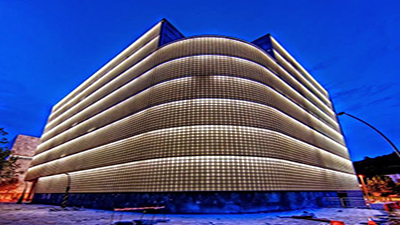Deusto University Library Outdoor Curved Facade Lighting 