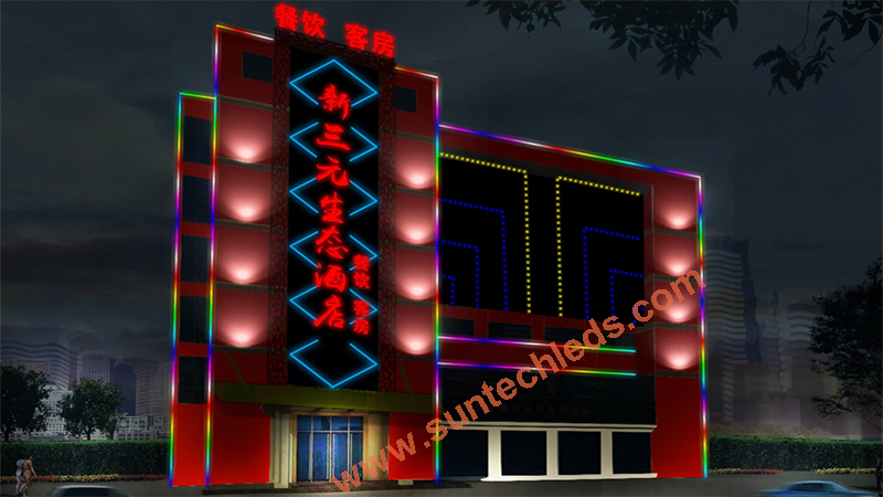 DMX Controlled Addressable LED Facade Lighting Supplier Design