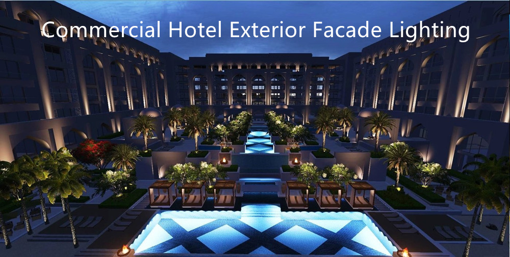 hotel exterior facade lighting