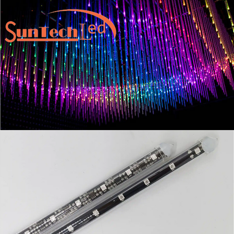 90LEDs 15 Pixels Double Side RGBW LED Rain Tube Lights 360 Degrees