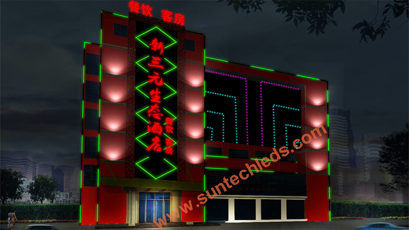 DMX Controlled Addressable LED Facade Lighting Supplier Design
