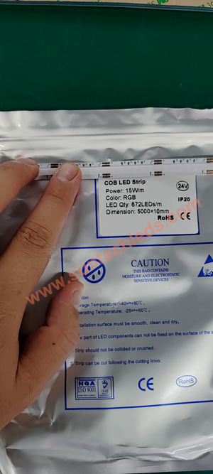 RGB COB LED strip sent to Europe from suntech