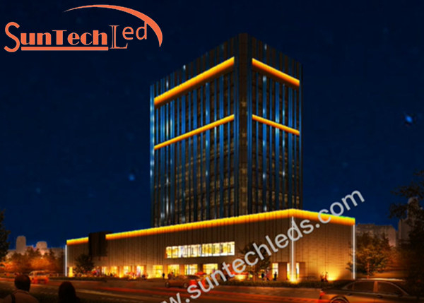 DMX Programmable RGBW Building Facade Lighting Project