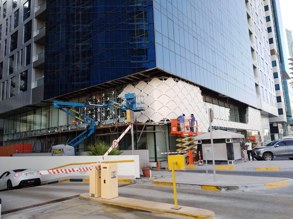 Outdoor LED Mesh Screen Light Media Facade Project