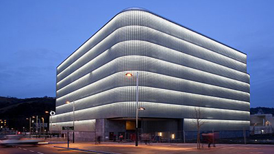 Deusto University Library Outdoor Curved Facade Lighting 