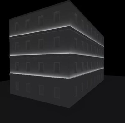 horizontal divider fa&ccedil;ade lighting